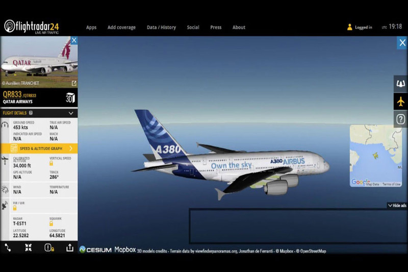Отслеживание авиаперелетов в режиме онлайн - Флайтрадар24